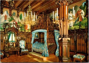 Postcard Germany Schwangau Castle Neuschwanstein Royal Bedroom