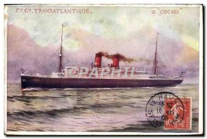 Old Postcard Boat Cie Generale Transatlantique Chicago