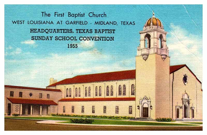 Postcard CHURCH SCENE Midland Texas TX AP2547