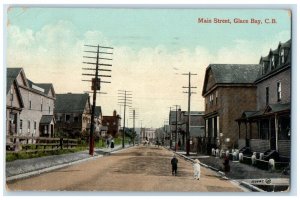 1916 Main Street Glace Bay Cape Breton Island Canada Antique Postcard