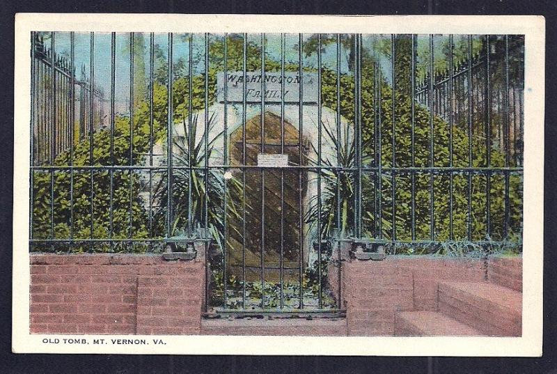 Washington's Old Tomb Mt Vernon VA unused c1920