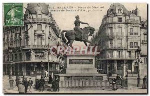 Old Postcard Orleans Square Martroi Statue of Jeanne d & # 39Arc by Foyatier