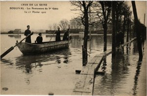 CPA Crue de la SEINE - BOUGIVAL - Les Pontonniers du 1er Genie Le (246955)