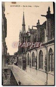 Old Postcard Montargis Rue du Loing Church