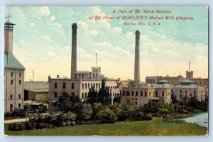 Racine Wisconsin WI Postcard Horlick's Malted Milk Company c1910 Vintage Antique