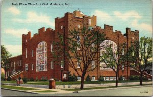 Park Place Church of God, Anderson Indiana Linen Postcard C204
