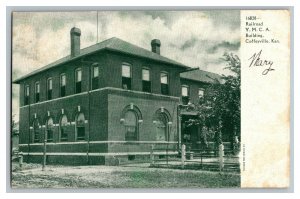 Postcard Railroad Y. M. C. A. Building Coffeyville KS Vintage Standard View Card