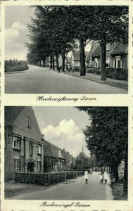 Netherlands Dieren Harderwijkerweg & Buitensingel Vintage Postcard 07.52