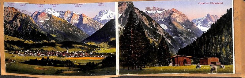 Leporello book folder 10 vintage scenic views of Oberstdorf Germany