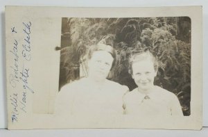 Real Photo Lovely Mother and Daughter Mollie & Elibeth c1907 Postcard P11