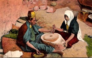 Israel Jerusalem Women In Native Costume At The Mill