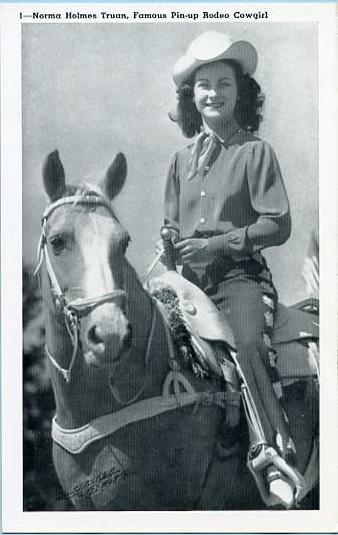 Norma Holmes Truan, Famous Pin-Up Rodeo Cowgirl  (Stryker Photogloss Rodeo Se...