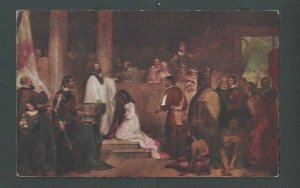 Ca 1910 Post Card Baptism Of Pocohontas Painted By John G Chapman In Wash DC