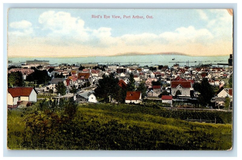 c1905 Bird's Eye View Port Arthur Ontario Canada Unposted Antique Postcard