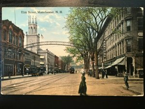 Vintage Postcard 1907-1915 Elm Street Manchester New Hampshire