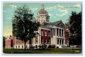 c1910's Court House Building Flint Michigan MI Unposted Antique Postcard