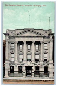 Winnipeg Manitoba Canada Postcard Canadian Bank of Commerce 1910 Antique