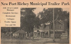 New Port Richey FL Municipal Trailer Park Complete Service Postcard