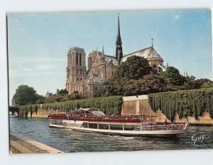 Postcard La Seine et la cathédrale Notre-Dame, Paris, France