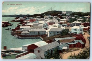Bermuda Postcard St. George Aerial View of City Town 1913 Antique Posted