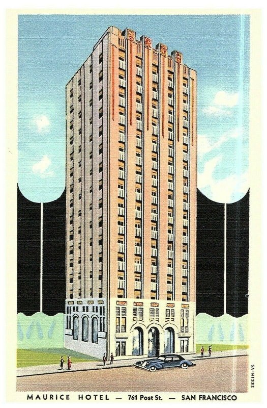 Maurice Hotel SAN FRANCISCO CALIFORNIA Postcard SA-H1332