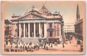 Vintage Brussels La Bourse Exchange Building Postcard Early 1900s