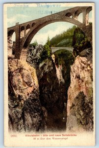 Grisons Switzerland Postcard Albula Railway Old and New Solis Bridge 1906