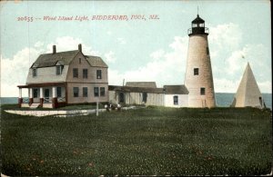 Biddeford Pool Maine Wood Island Lighthouse c1900-20s Vintage Postcard