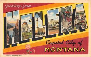 Helena Montana Large Letter Linen Antique Postcard J48774