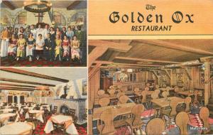 Curt Teich Golden OX Restaurant CHICAGO ILLINOIS Interior linen postcard 100570