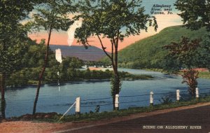 Vintage Postcard 1947 Scene on Allegheny River Warren Pennsylvania PA