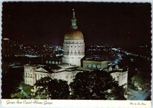 c1970s Atlanta GA Night View Capitol Downtown Light Skyline 4x6 PC Jim Doane M13