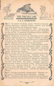 USS CHARLESTON (C-22) THE FOC'SLE LOG FAR EAST SERVICE SHIP JAPAN POSTCARD 09 !