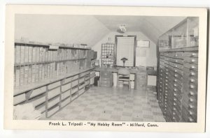 Postcard Frank L Tripodi My Hobby Room Milford CT Postal Covers Collector