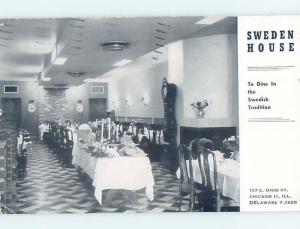 1940's SWEDEN HOUSE RESTAURANT Chicago Illinois IL ho4576