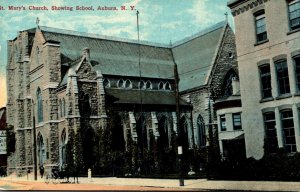 New York Auburn St Mary's Church Showing School