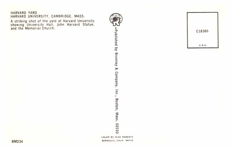 Postcard SCHOOL SCENE Cambridge Massachusetts MA AU5202