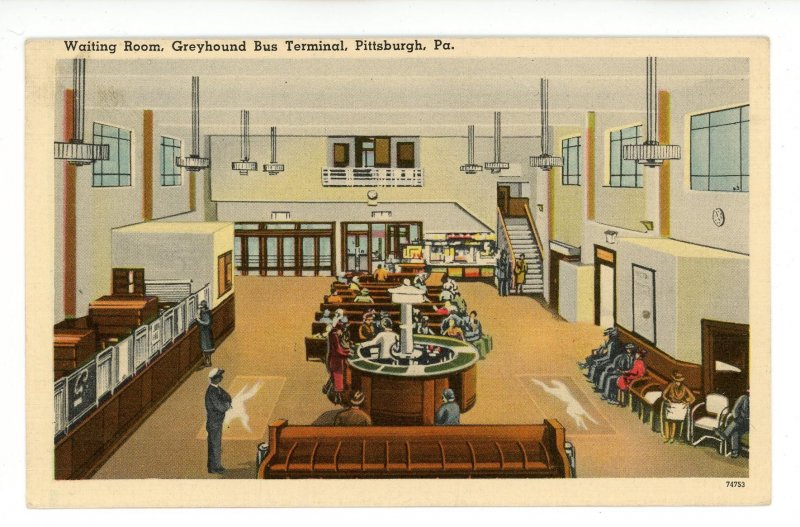 PA - Pittsburgh. Greyhound Bus Terminal, Interior