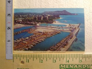 Postcard Folder Honolulu Yacht Harbor-Waikiki and Diamond Head, Honolulu, Hawaii