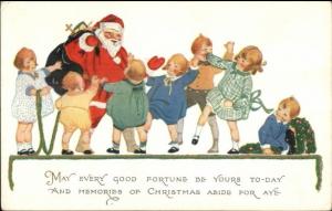 Christmas - Santa Claus Surrounded by Children Series #53 c1915 Postcard