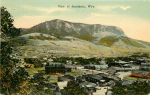 c1910 Postcard; Birdseye Town View of Sundance WY Crook County Unposted