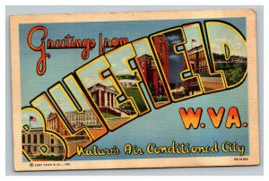 Vintage 1940's Postcard Greetings From Bluefield West Virginia - City Views
