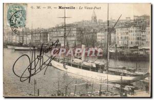 Marseille - The Old Port - Boat - Old Postcard