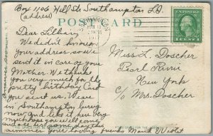 SOUTHAMPTON NY LAKE AGAWAM ANTIQUE POSTCARD