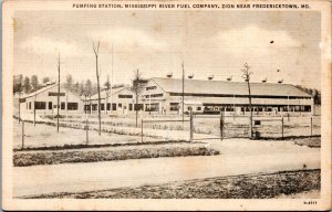 Postcard MO Pumping Station Mississippi River Fuel Company Zion Fredericktown