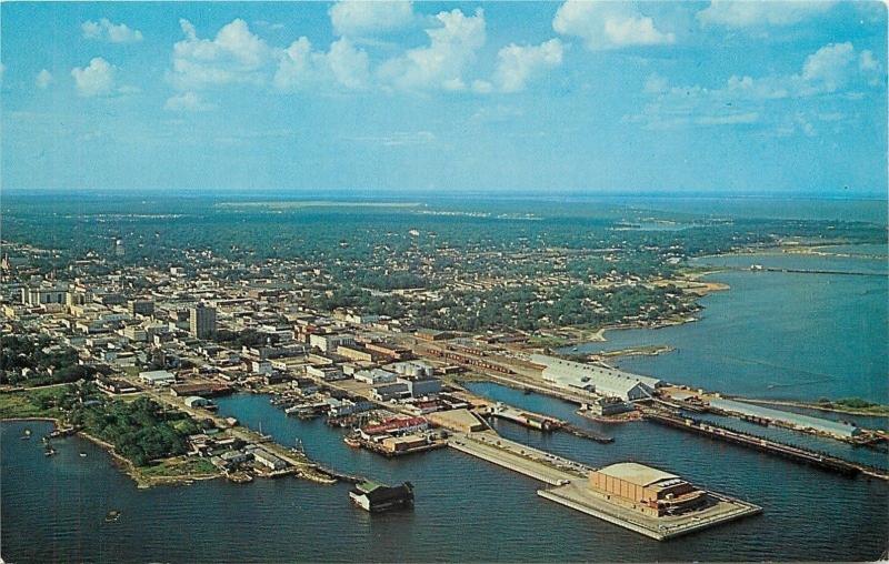 Pensacola Florida~Municipal Pier and Civic Auditorium~1960s Postcard