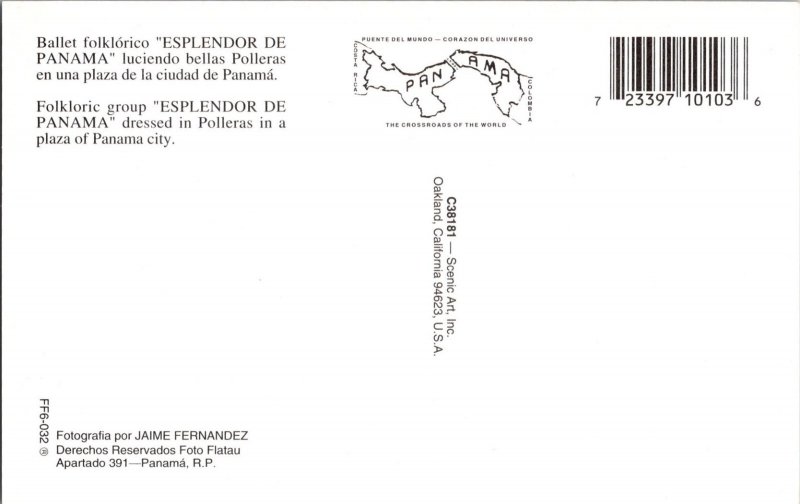 Vintage Postcard ESPLENDOR DE PANAMA Dancers KD8