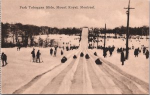 Canada Montreal Park Toboggan Slide Mount Royal Vintage Postcard 03.84