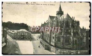 Old Postcard Eu President Carnot Place Notre Dame the & # City 39hotel the ca...