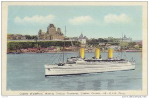 QUEBEC, Canada, 1930-1940´s; Quebec Waterfront, Showing Chateau Frontenac